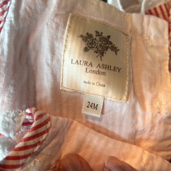 Red and white seersucker Sun dress sz 24m - Picture 4 of 5